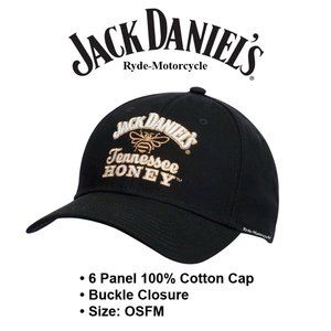 NWT Jack Daniel's JD77-121 Tennessee Honey Baseball Style Hat - Black